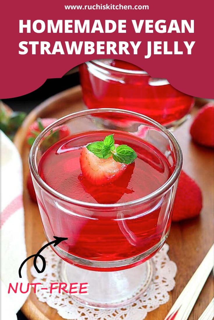 Homemade Vegan Strawberry Jelly (without gelatin) Ruchiskitchen