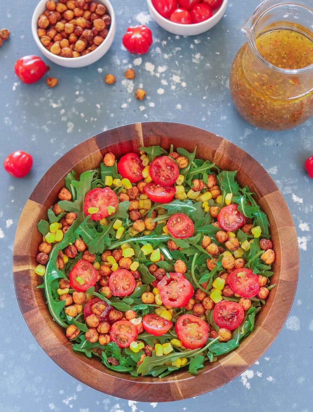 Roasted Chickpea And Arugula Salad | Ruchiskitchen.com