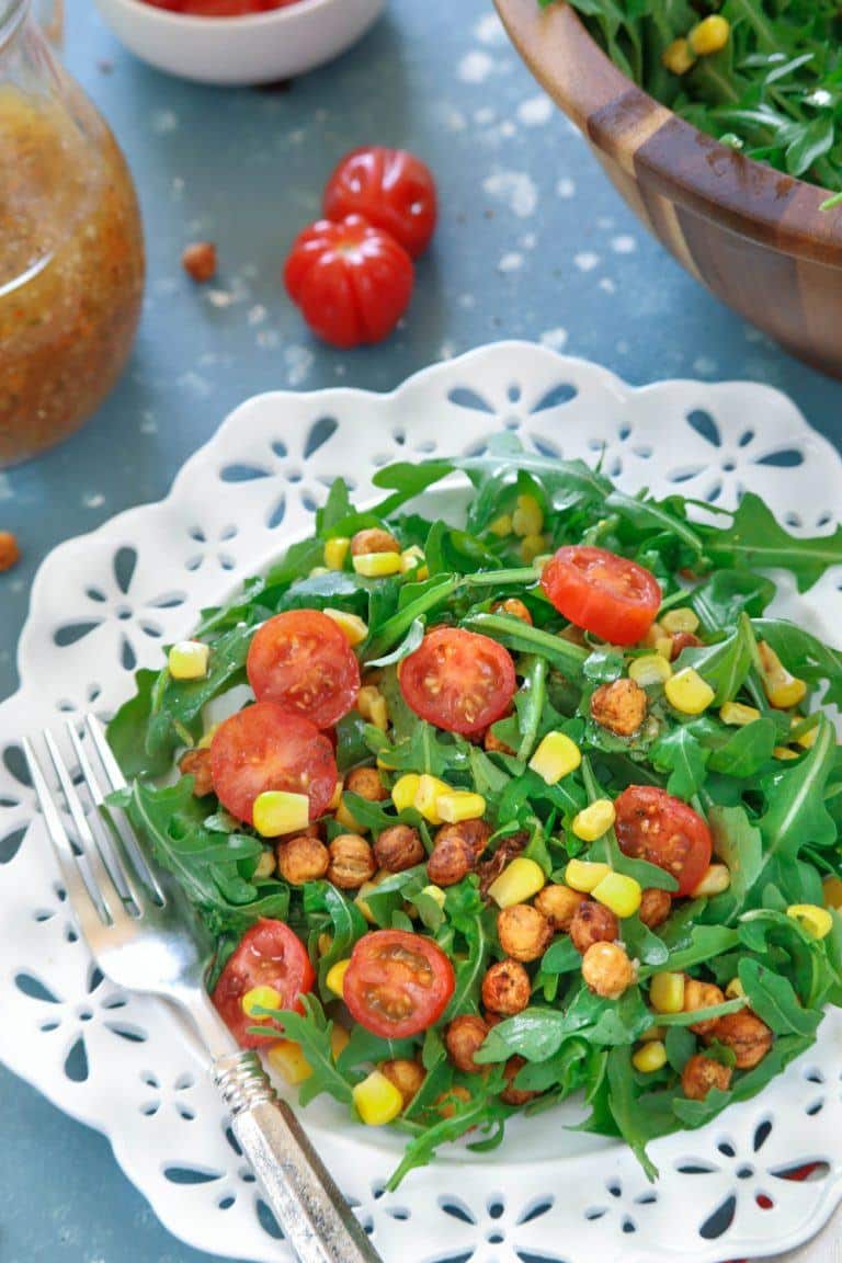 Roasted Chickpea And Arugula Salad, glutenfree & Vegan arugula salad