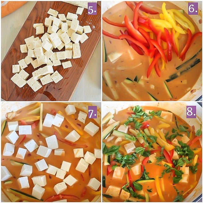 Cooking of vegetables with tofu