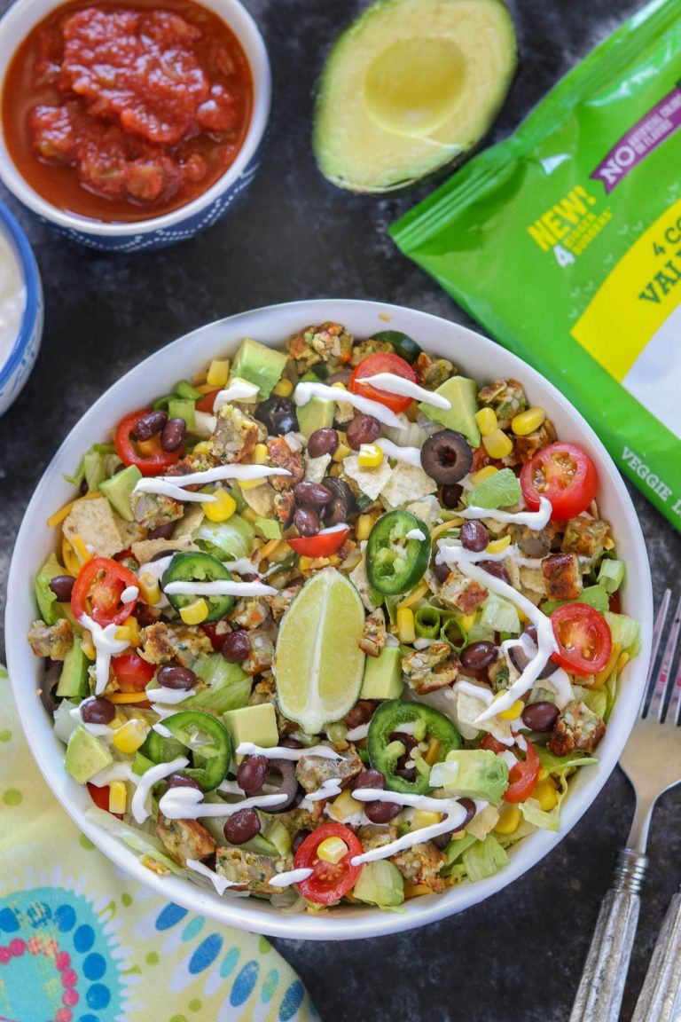 Vegetarian Taco Salad, Vegetarian Black Bean and Corn Taco Salad