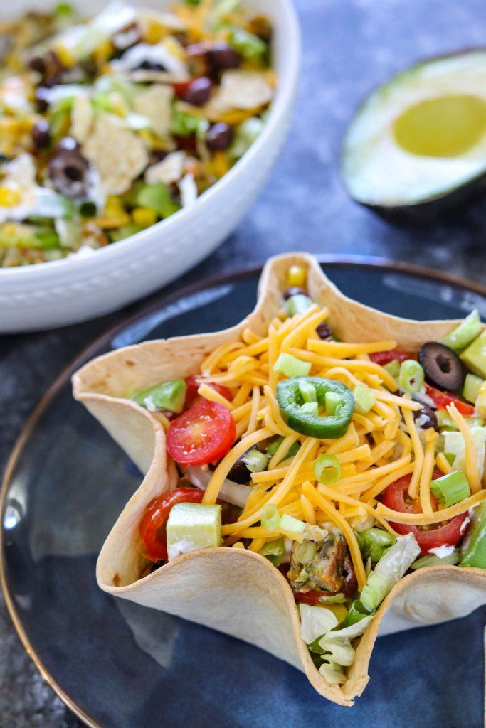 Vegetarian Taco Salad, Vegetarian Black Bean and Corn Taco Salad