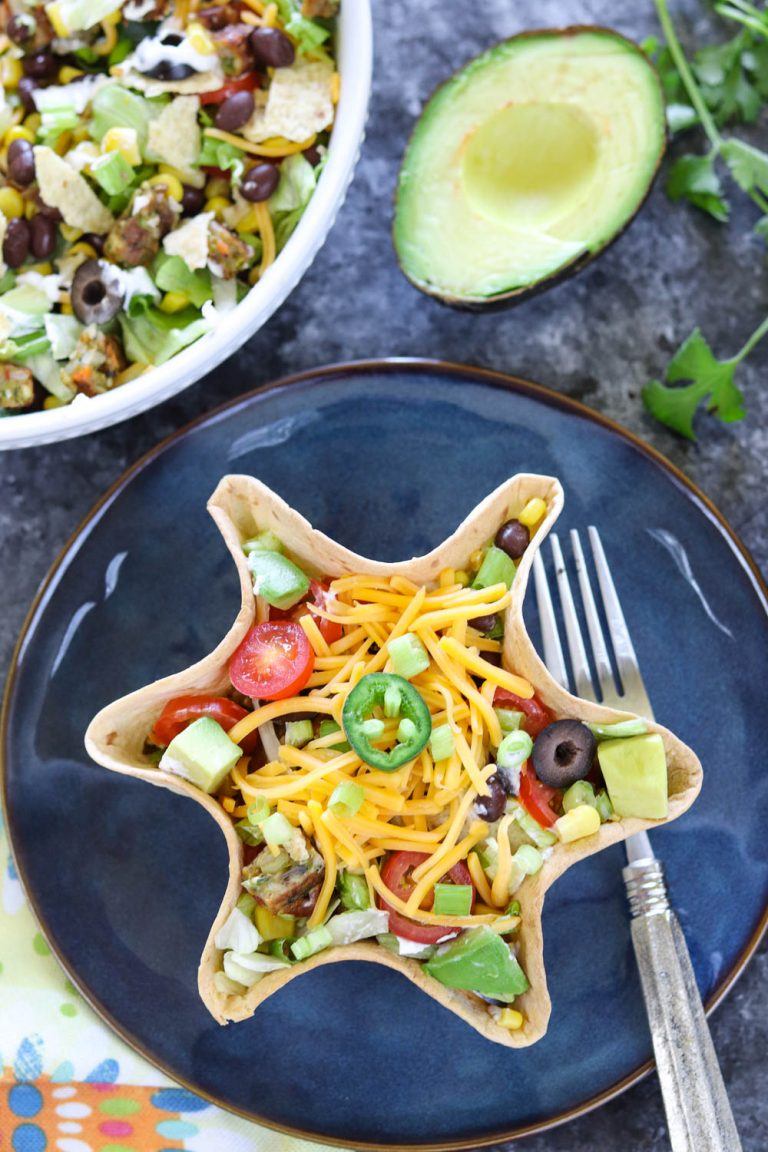 Vegetarian Taco Salad, Vegetarian Black Bean and Corn Taco Salad