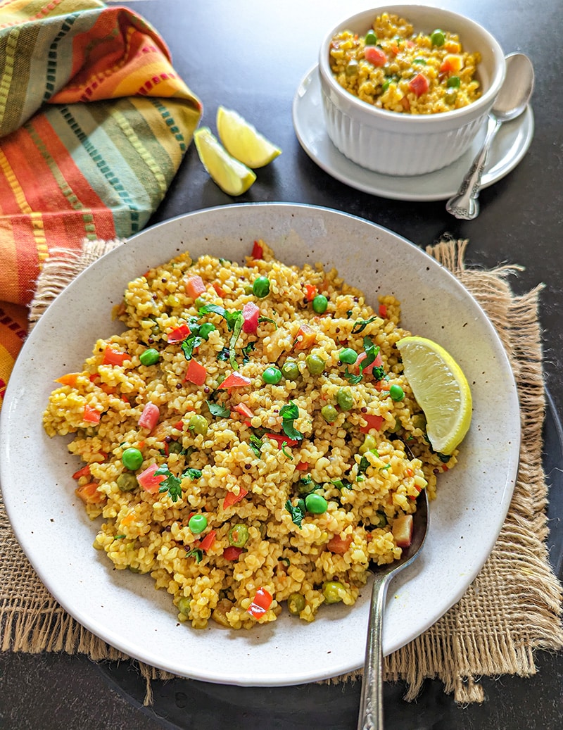 Instant Pot dalia with lemon slice