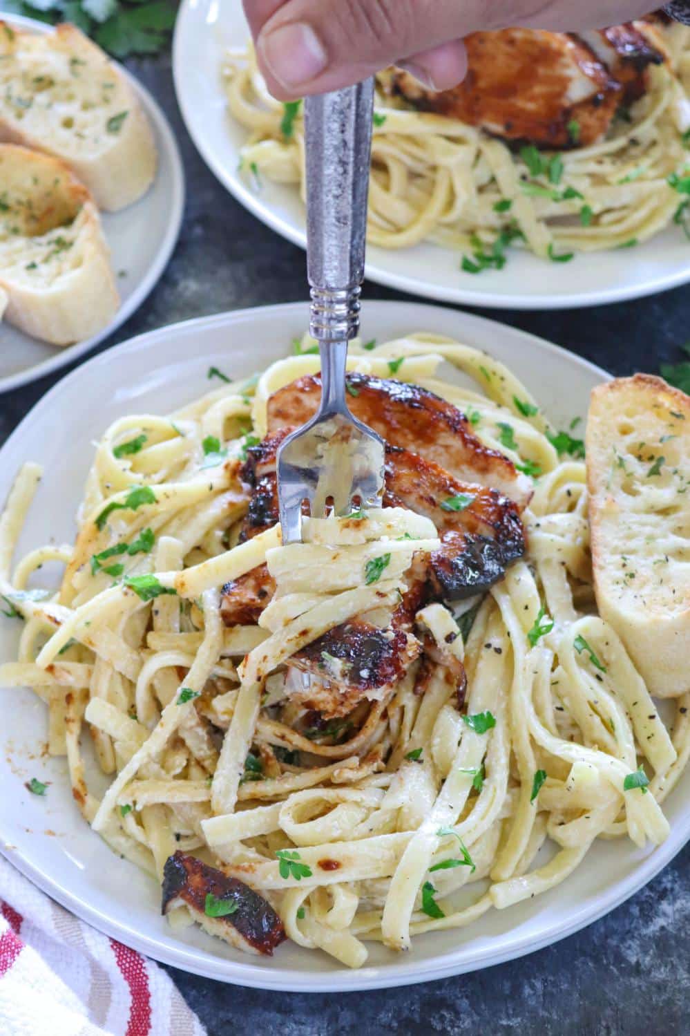 Quick and Easy BBQ Chicken Fettuccine Alfredo, Grilled Chicken Alfredo
