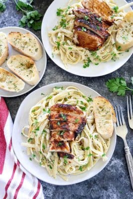 BBQ Chicken Fettuccine Alfredo - Ruchiskitchen