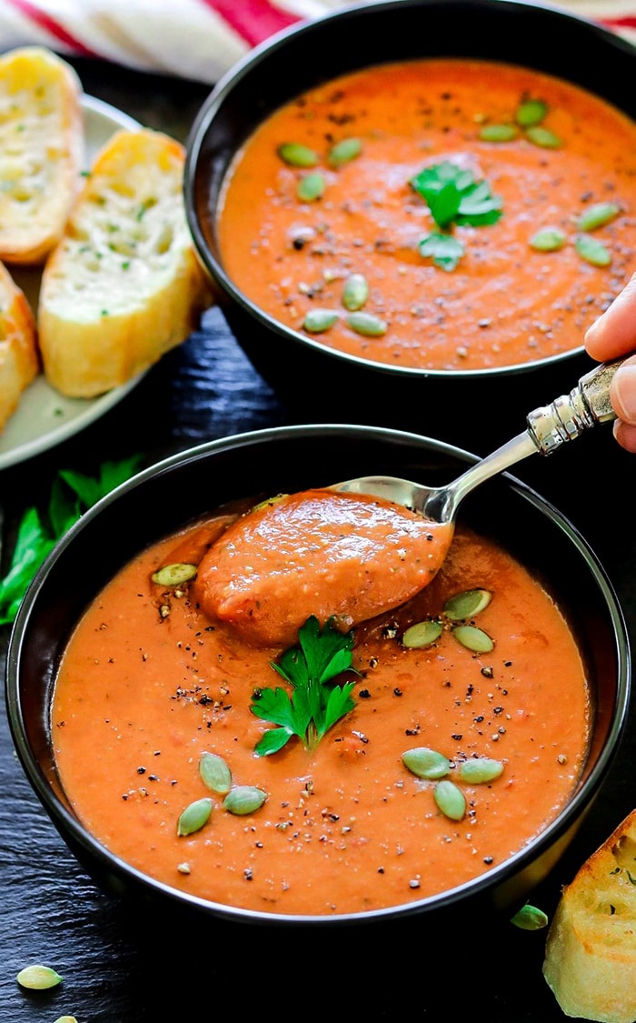 Enjoy Roasted Red Bell Pepper And Lentil Soup
