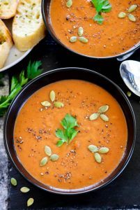 Instant Pot Roasted Red Bell Pepper And Lentil Soup - Ruchiskitchen