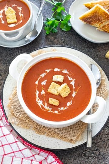 Winter soup - Tamatar ka shorba - Spiced Indian Tomato soup in a bowl