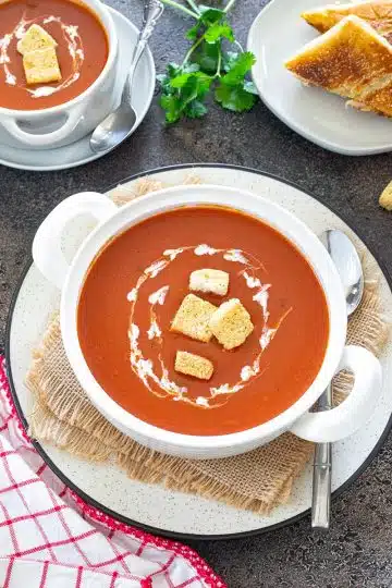 Winter soup - Tamatar ka shorba - Spiced Indian Tomato soup in a bowl