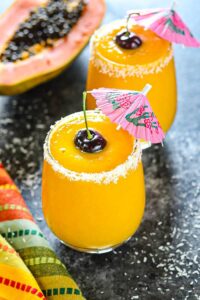 Sunshine Tropical Smoothie with cherry on top