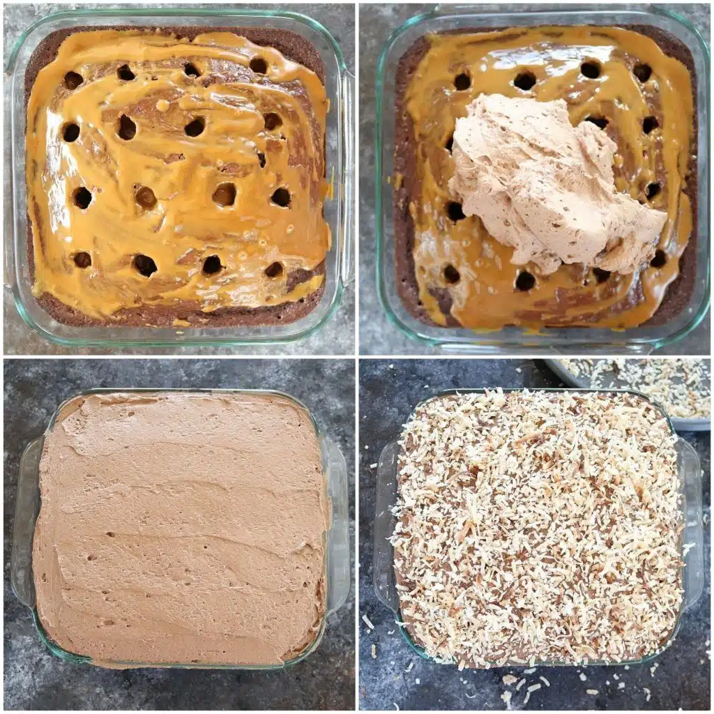 Step by step on how to make a Vegan Chocolate Poke Cake - Ruchiskitchen