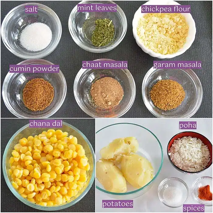 Ingredient list Aloo Tikkis