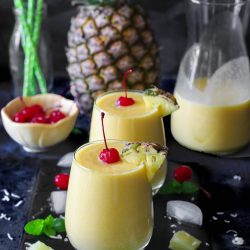 Pineapple Mango Pina Colada - Ruchiskitchen