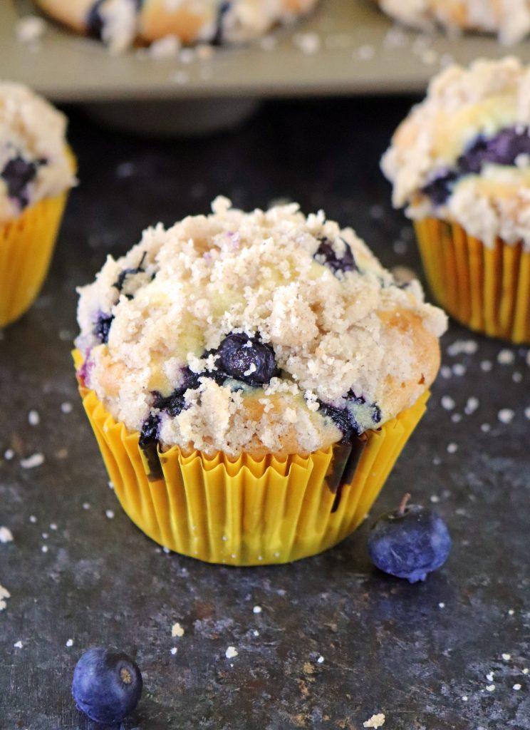 Blueberry Muffins With Streusel Crumb Topping (can be made Eggless too)