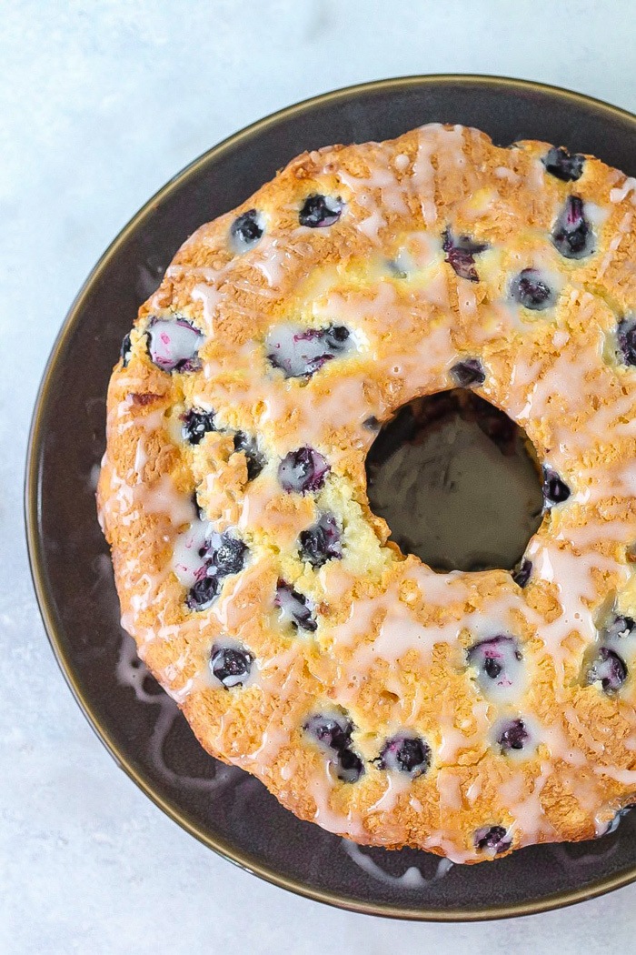 Cake drizzled with glaze