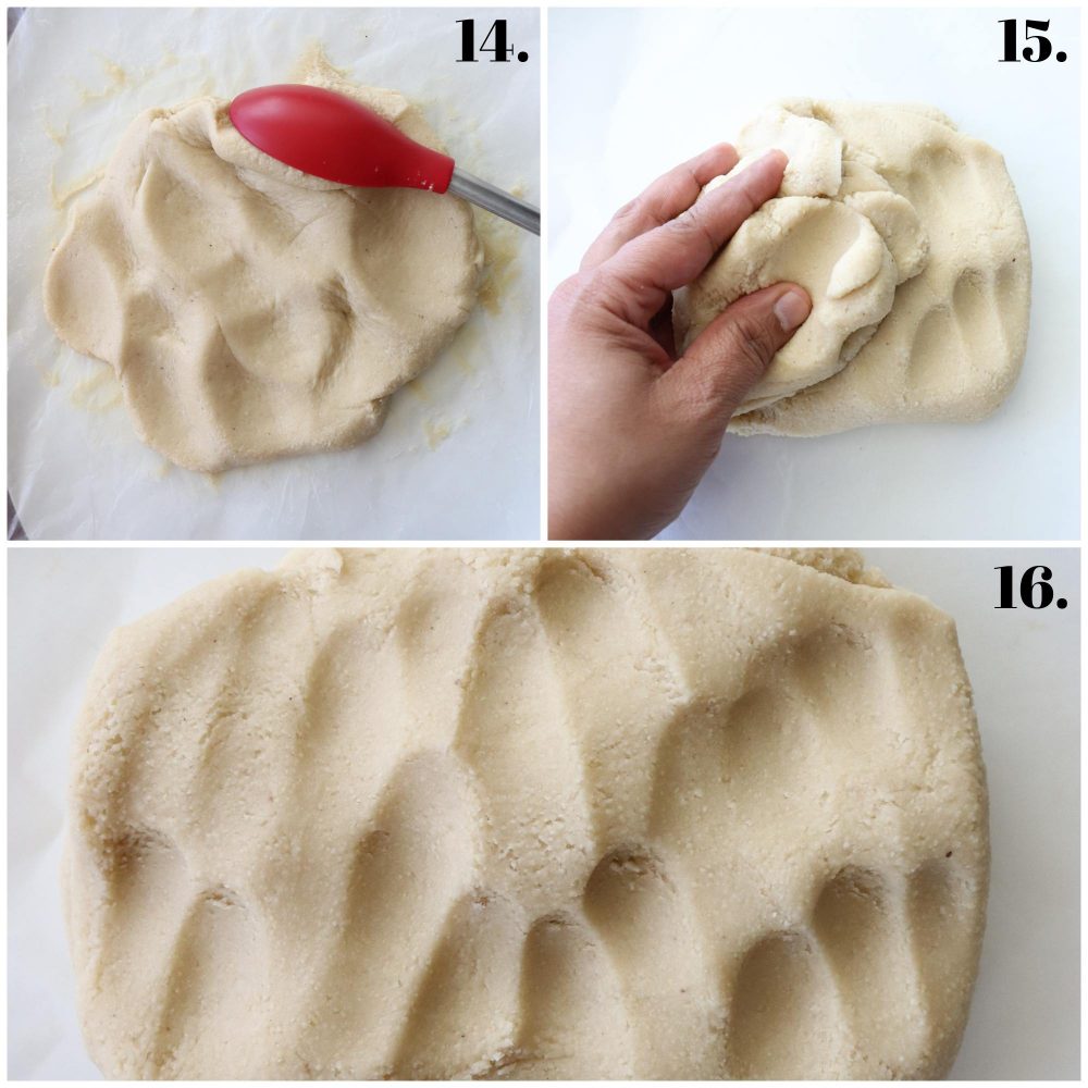 Kneading the Kaju dough