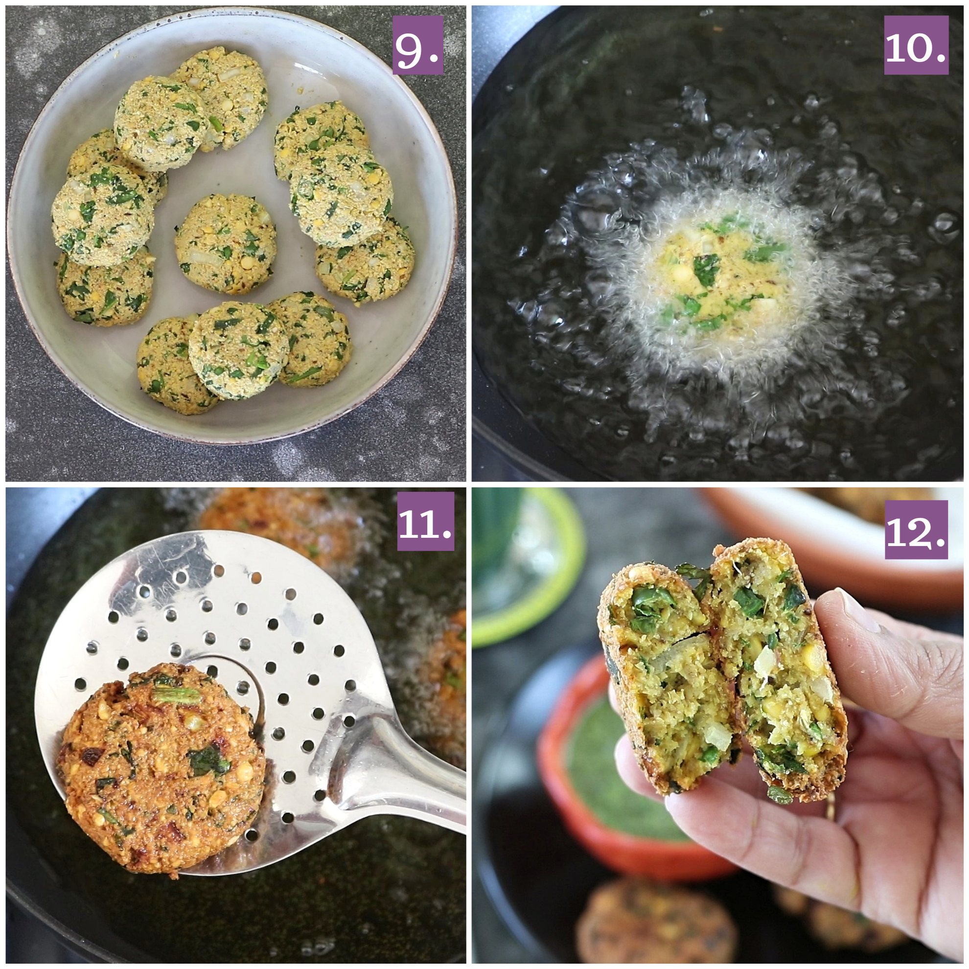 Frying the dal patty