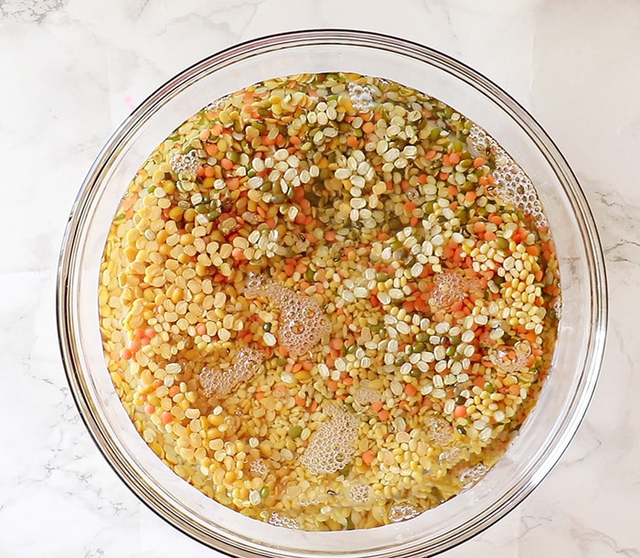 Rinse Lentils under water
