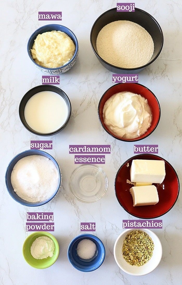 Eggless Sooji Mawa Cake ingredients