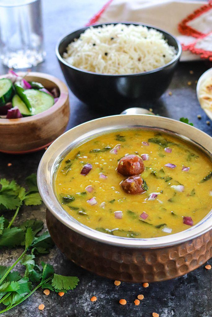 Instant Pot Spinach Dal - Ruchiskitchen