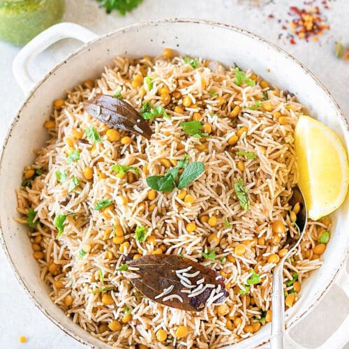 Fluffy basmati chana dal pulao