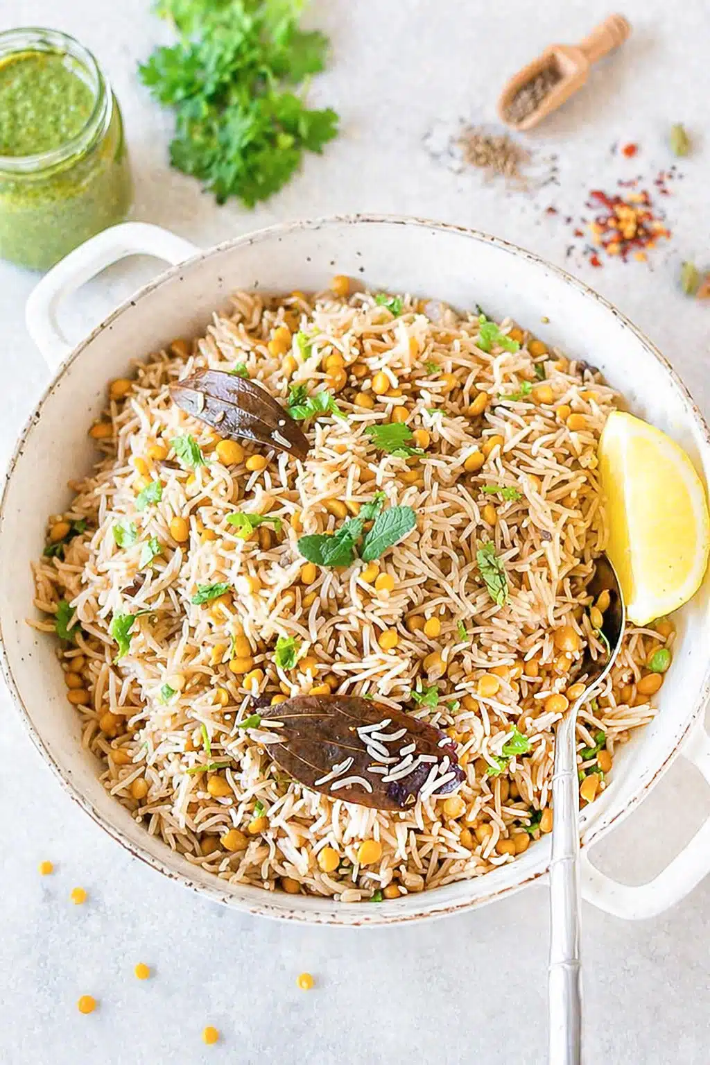 Fluffy basmati chana dal pulao