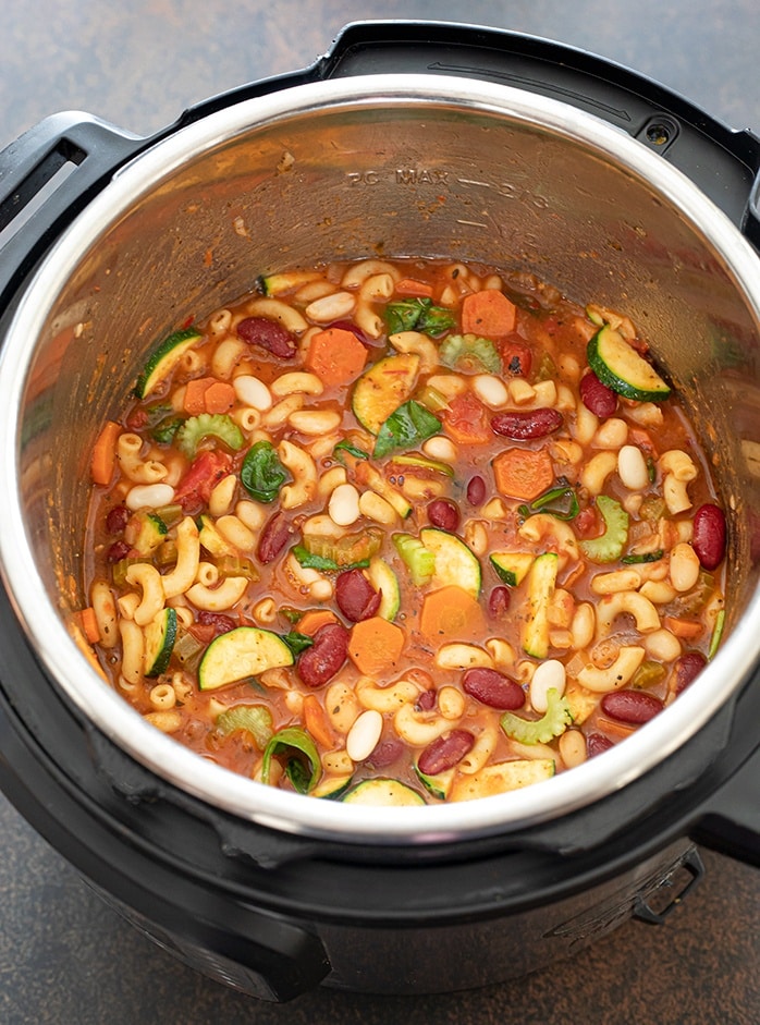 Instant Pot Minestrone soup is ready