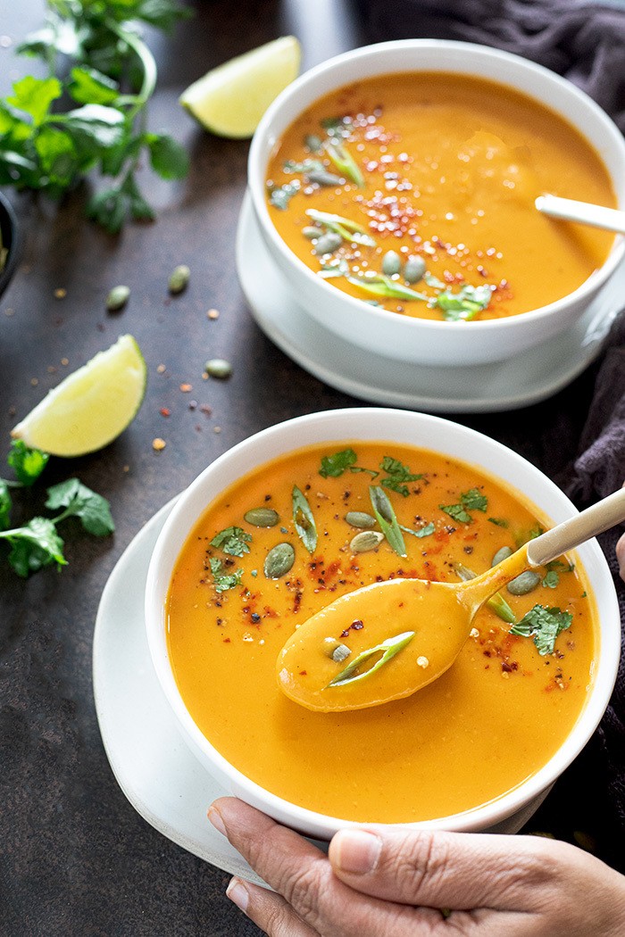 Serve butternut squash soup with bread