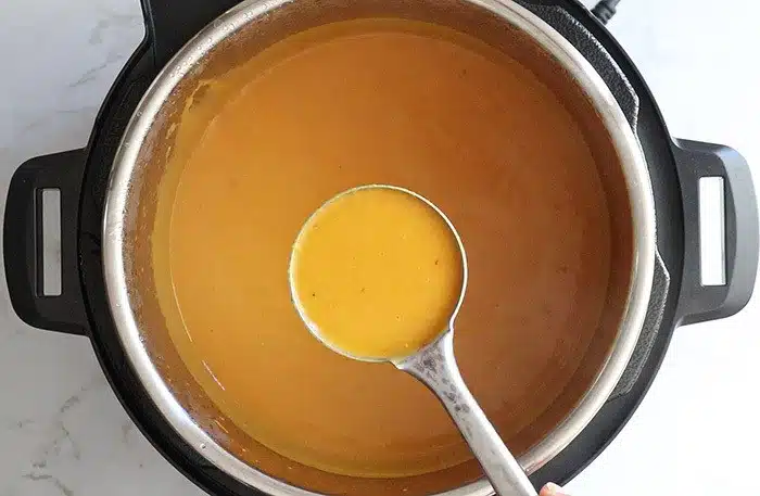 Pureed butternut squash soup