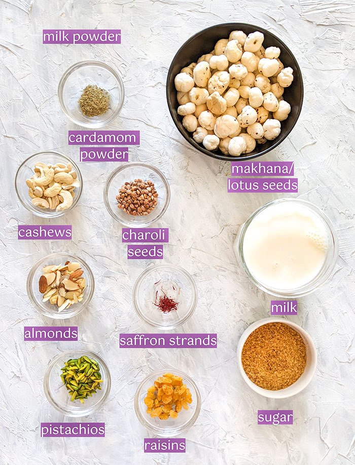 Ingredient list for Makhane Ki Kheer