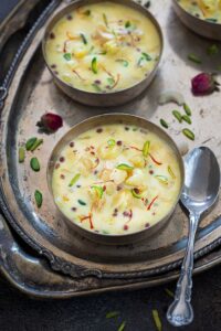 Makhane Ki Kheer served in a bowl with dry nuts