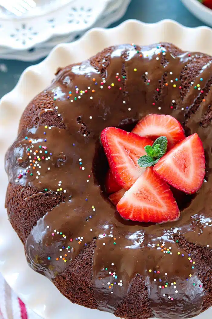 Vegan Chocolate Cake with berries