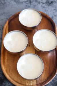 Pour panna cotta in bowls