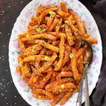 Crispy Chili Honey Potatoes on a tray