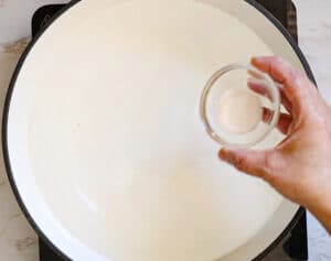 Add water to the pan