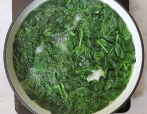 Blanch the spinach