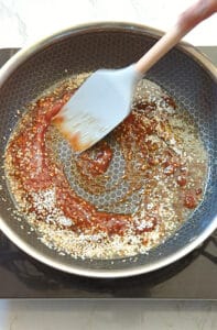 Add sauces to the pan