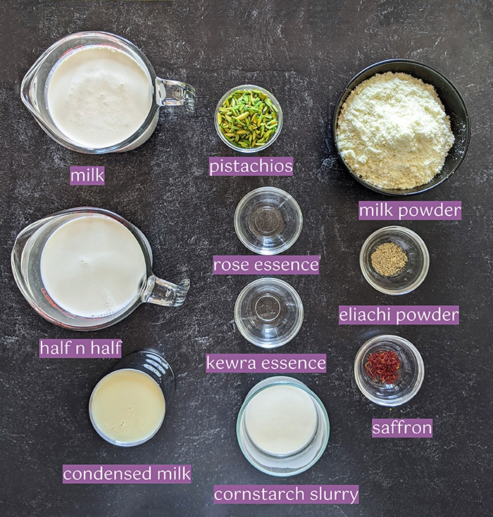 Kesar Pista Kulfi Ingredient list
