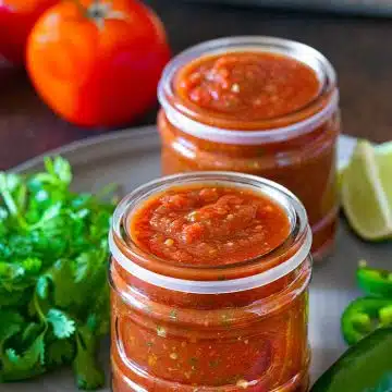 Fresh Garden Salsa in a canning jar