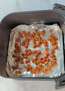 Bake the masala peanuts in the airfryer