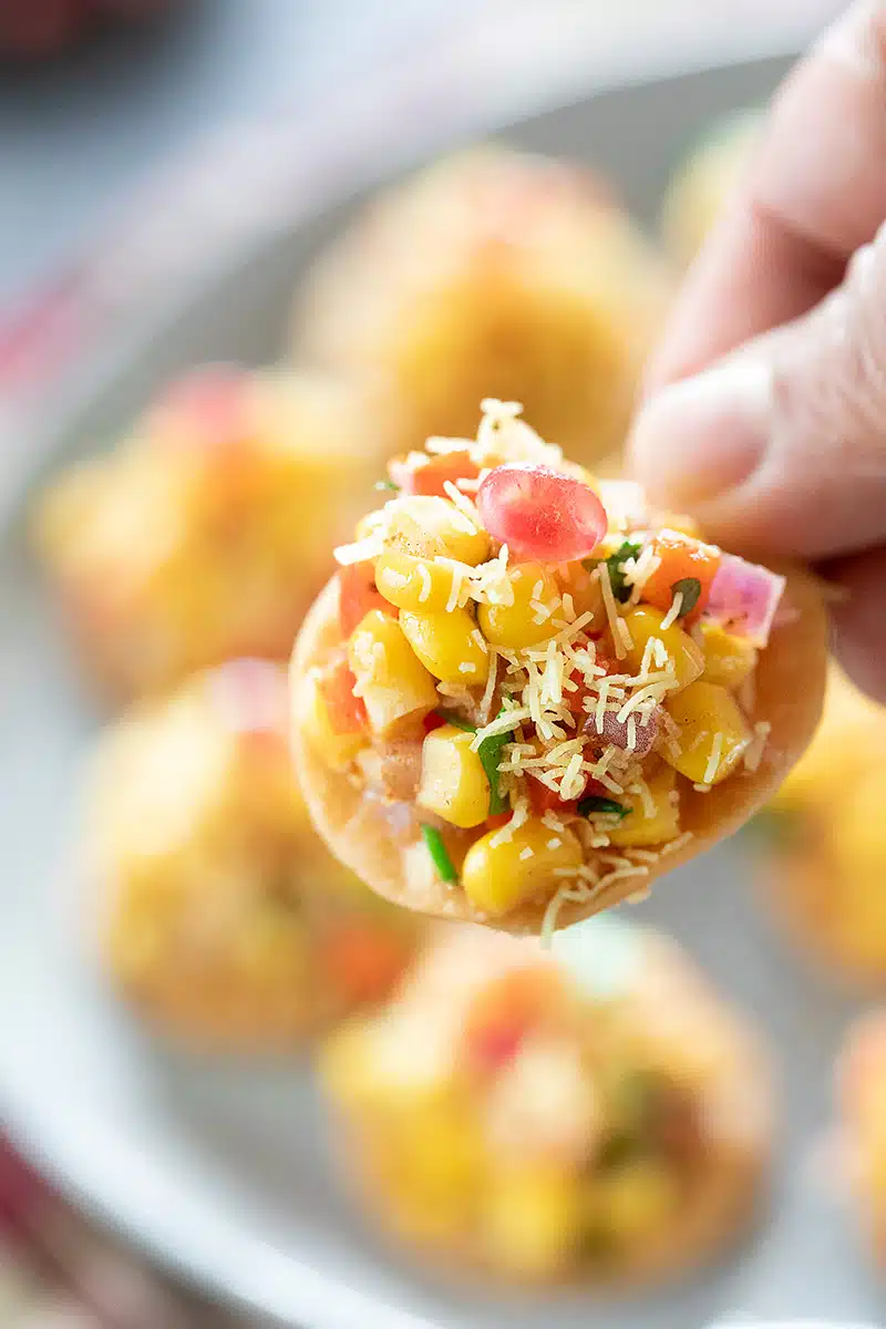 Corn Chaat on Papadi