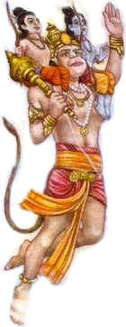 Hanumanji carrying Ram and Lakshman
